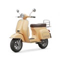 Beige Vintage Scooter on White Background Royalty Free Stock Photo