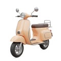 Beige Vintage Scooter on White Background Royalty Free Stock Photo