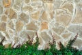 Beige wall made with aged stone Royalty Free Stock Photo