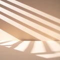 Beige Wall with Sunlight and Linear Shadow Pattern for Product Display Backdrop Royalty Free Stock Photo