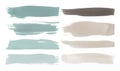 Beige Watercolor Brushstrokes. Vector Graphic Banner. Hand Drawn Stripes. Teal Water Strokes Background. Trace of