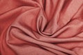 Beige wavy red background. Red wavy fabric texture Royalty Free Stock Photo