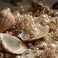 beige white colored seashells and pearls