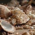 beige white colored seashells and pearls