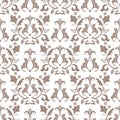 Beige and white damask seamless pattern