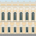 Beige yellow cream facade classic palace wall backround seamless Royalty Free Stock Photo