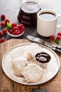 Beignets with raspberry jam