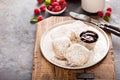 Beignets with raspberry jam