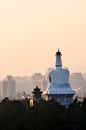 Beihai Stupa Pagoda Sunset Beijing China