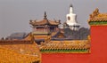 Beihai Stupa Yellow Roofs Forbidden City Beijing Royalty Free Stock Photo