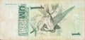 Beija flor hummingbird or colibri depicted on old one real note Brazilian money