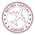 Beijing Capital Airport stamp.