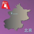 Beijing-Capital of China map illustration - you are here sign - headquarters of cctv illustration -