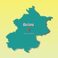 Beijing - Capital of China - map illustration - you are here sign - Vector