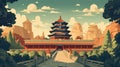 Beijing China - amazing illustration of famous landmarks - made with Generative AI tools