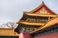 Highly decorated roof structure Forbidden City, Beijing. Royalty Free Stock Photo