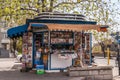 Newspaper and magazien kiosk in Beijing.