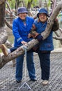 Social service lady helps woman revalidate, Beijing.