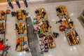 BEIJING, CHINA - AUGUST 29, 2018: Passengers sleeping in the Terminal 3 of Beijing Capital International Airport, Chi