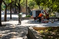 Beijing, China - August 17, 2019. China post delivery. The Chinese postal industry processes more than 100 million parcels per day