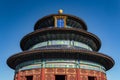 BEIJING, CHINA - DEC 19, 2017: Temple of Heaven of Beijing with blue sky tight shot