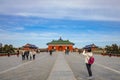 Unacquainted chinese people or touristin Walking in Temple of Heaven or Tiantan in Chinese Name in beijing city,China travel