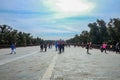 Unacquainted chinese people or touristin Walking in Temple of Heaven or Tiantan in Chinese Name in beijing city,China travel