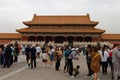 Beijing / China - 05/01/2018: Forbidden City compound, yards, buidlngs and decorative details.