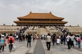 Beijing / China - 05/01/2018: Forbidden City compound, yards, buidlngs and decorative details.