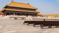 Beijing, China 07/21/2019 .Forbidden City near Tiananmen Square - the large square near the center of Beijing, Gate of Heavenly Pe