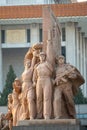 Monument`s of people at Memorial Hall of Chairman Mao in Beijing, China Royalty Free Stock Photo