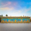 A Nine-Drgon Screen at Beihai Park in Beijing, China Royalty Free Stock Photo