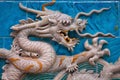 A Nine-Drgon Screen at Beihai Park in Beijing, China Royalty Free Stock Photo