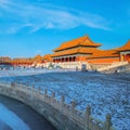Taihemen Gate of Supreme Harmony is the largest palace gate in Forbidden City Royalty Free Stock Photo
