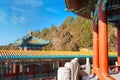 Beijing, China - Jan 13 2020: Tower of Buddhist Incense Foxiangge at The Summer Palace built by Qianlong Emperor. It is a Royalty Free Stock Photo