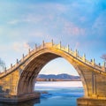 Xiuyi bridge of the Summer Palace in Beijing, china Royalty Free Stock Photo