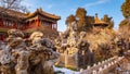 Beijing, China - Jan 9 2020: Yuhuayuan the imperial garden is the smallest of the eight areas in the north of the Forbidden City Royalty Free Stock Photo