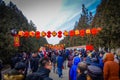 BEIJING, CHINA - 29 JANUARY, 2017: Attending new year celebration festival in temple of earth park, lots of red