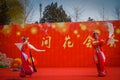 BEIJING, CHINA - 29 JANUARY, 2017: Attending new year celebration festival in temple of earth park, lots of red