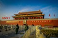 BEIJING, CHINA - 29 JANUARY, 2017: Beautiful temple building inside forbidden city, typical ancient Chinese architecture