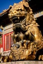 Bronze Gilded Lions Gate Guards Driving Away The Devils. The Imperial Palace, Beijing