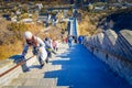 BEIJING, CHINA - 29 JANUARY, 2017: Fantastic view of impressive great wall on a beautiful sunny day, located at Juyong Royalty Free Stock Photo