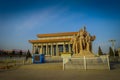 BEIJING, CHINA - 29 JANUARY, 2017: Mao memorial hall, located on Tianmen square, statue tribute to chinese workers in