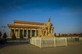 BEIJING, CHINA - 29 JANUARY, 2017: Mao memorial hall, located on Tianmen square, statue tribute to chinese workers in