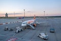 EasyJet passenger airplane at Beijing airport. Royalty Free Stock Photo