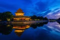 Beijing, China - JUN 27, 2014: Sunset at Forbidden City Moat, Co