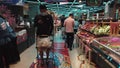 Beijing, China - 6June , 2020: Customers with masks shopping in supermarket in COVID19 pandemic, Beijing,China