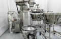 BEIJING, CHINA - JUNE 03, 2019: Modern drug manufacturing laboratory equipment.