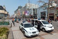 Two police cars at Wangfujing street at Beijing China Royalty Free Stock Photo