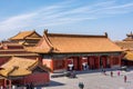 People in the courtyard of the Forbidden City in Beijing, China Royalty Free Stock Photo